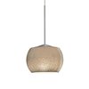 Besa Lighting Keno Cord Pendant, Smoke Sand, Satin Nickel Finish, 1x3W LED 1XT-KENOSM-LED-SN